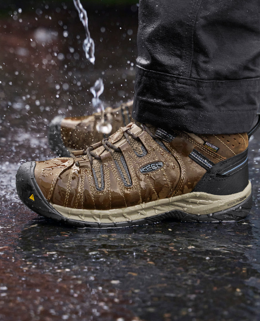 Men's Flint II Waterproof Boot (Steel Toe) Cascade Brown/Orion Blue - Keen