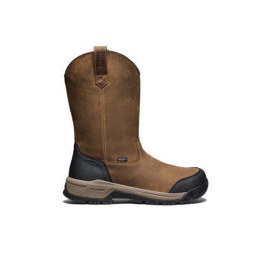 Men's Evanston Pull-On Waterproof Boot (Soft Toe) Bison/Black - Keen