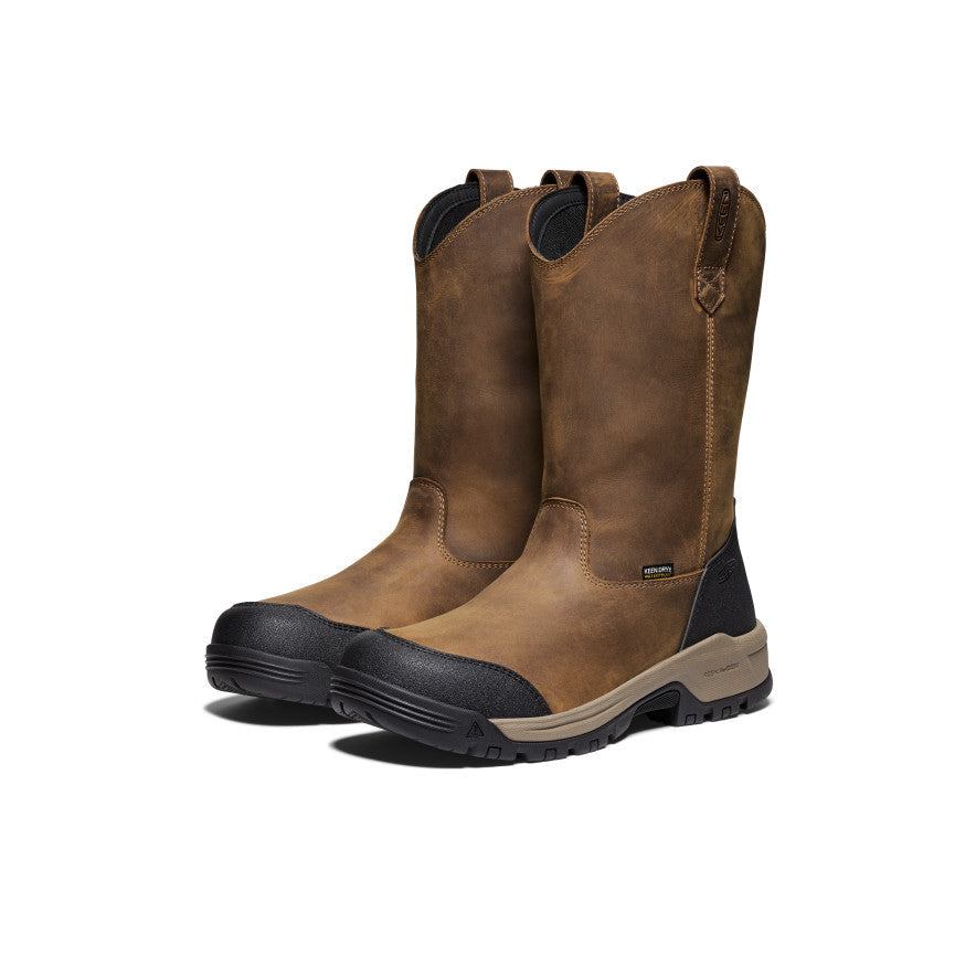 Men's Evanston Pull-On Waterproof Boot (Soft Toe) Bison/Black - Keen