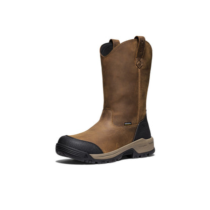 Men's Evanston Pull-On Waterproof Boot (Soft Toe) Bison/Black - Keen