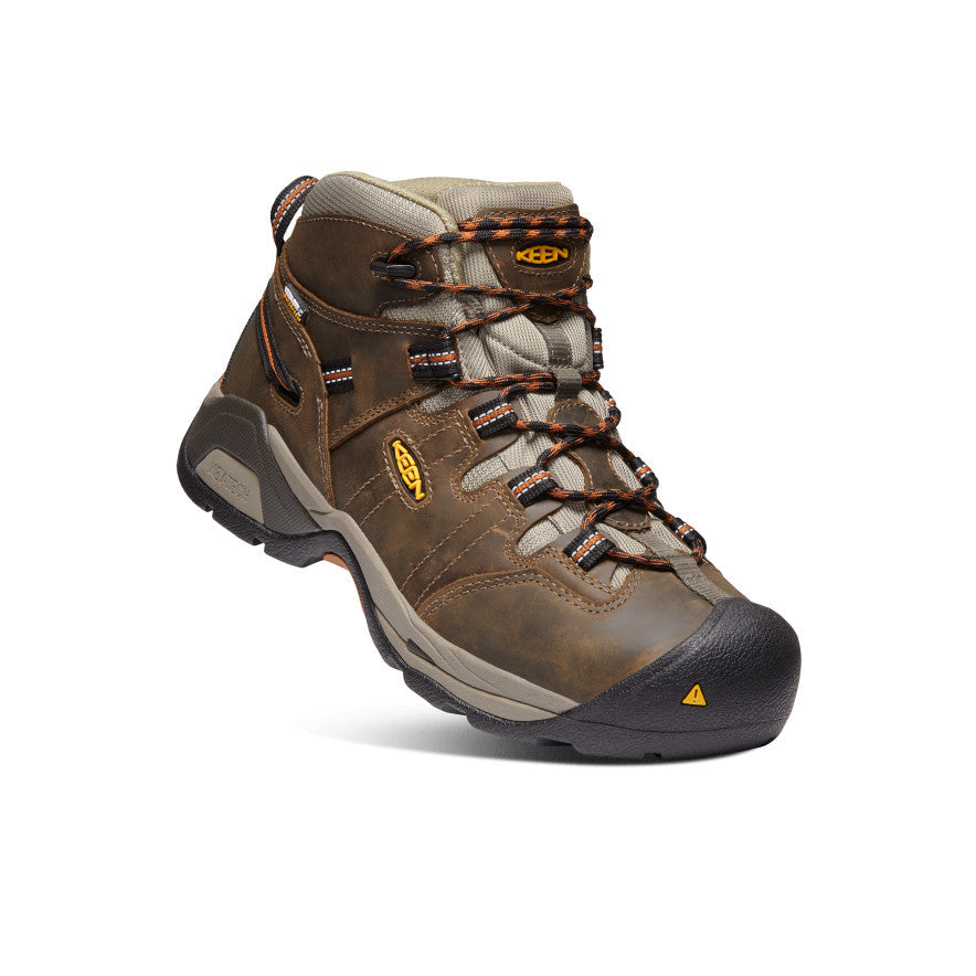 Men's Detroit XT Waterproof Boot (Soft Toe) Black Olive/Leather Brown - Keen