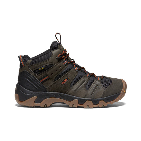 Men's Headout Waterproof Hiking Boot Black Olive/Fossil Orange - Keen