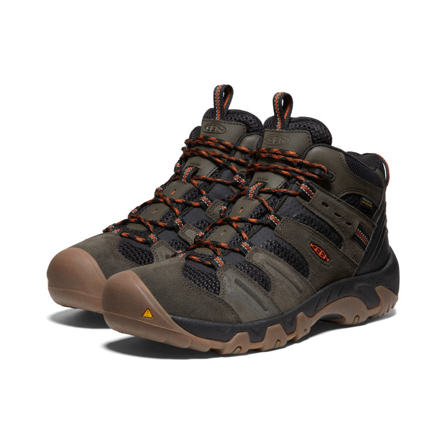 Men's Headout Waterproof Hiking Boot Black Olive/Fossil Orange - Keen
