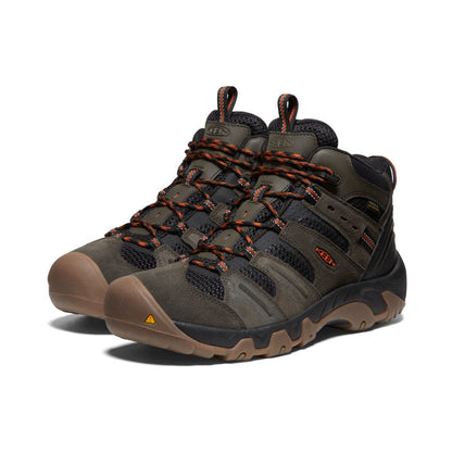 Men's Headout Waterproof Hiking Boot Black Olive/Fossil Orange - Keen