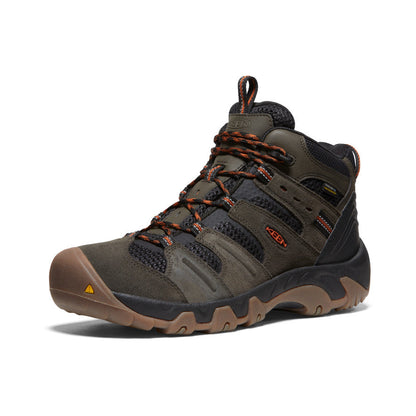 Men's Headout Waterproof Hiking Boot Black Olive/Fossil Orange - Keen