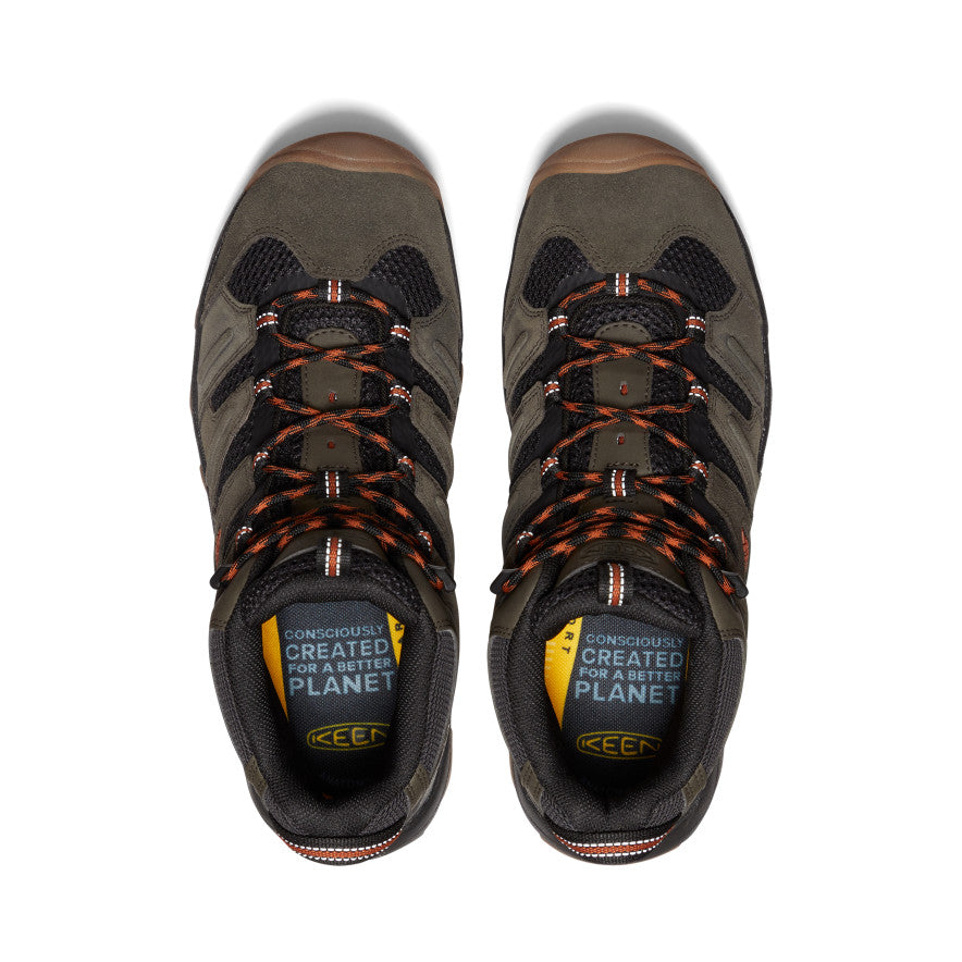 Men's Headout Waterproof Hiking Boot Black Olive/Fossil Orange - Keen