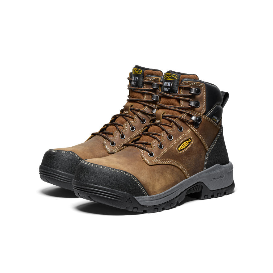 Men's Evanston 6" Waterproof Boot INT MET (Carbon Toe) Bison/Black - Keen