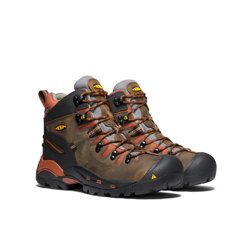 Men's Pittsburgh 6" Waterproof Boot (Soft Toe) Cascade Brown/Bombay Brown - Keen