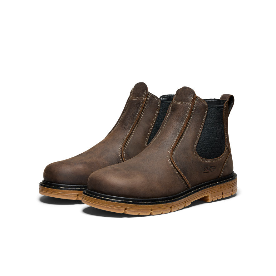 Men's San Jose Chelsea 90° Heel Boot (Aluminum Toe) Cascade Brown/Gum - Keen