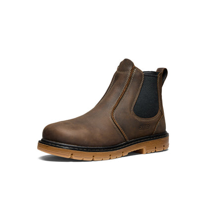Men's San Jose Chelsea 90° Heel Boot (Aluminum Toe) Cascade Brown/Gum - Keen