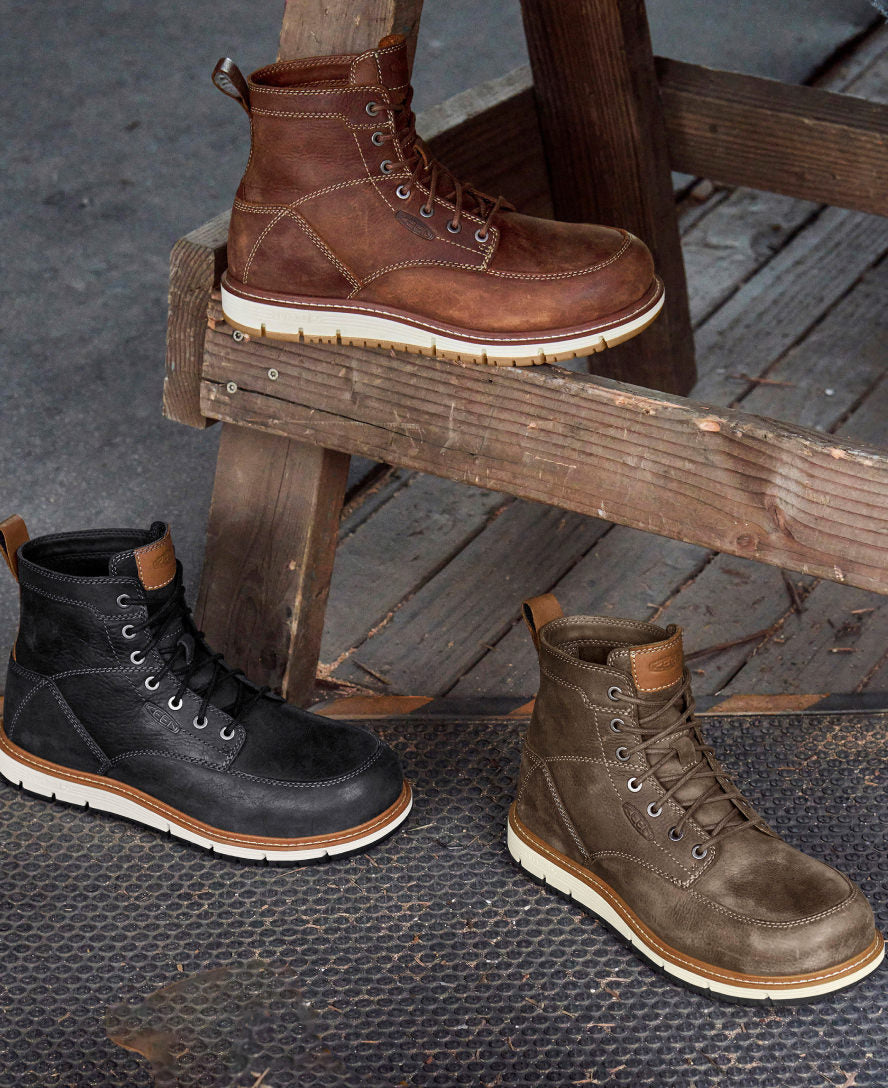 Men's San Jose 6" Boot (Aluminum Toe) Black/Caramel Cafe - Keen