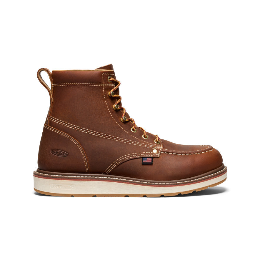 Men's Liberty 6" Boot (Soft Toe) Leather Brown/Birch - Keen