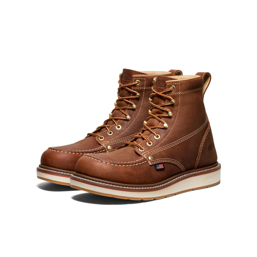 Men's Liberty 6" Boot (Soft Toe) Leather Brown/Birch - Keen