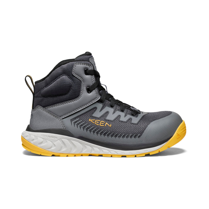 Men's Arvada Mid Work Sneaker (Carbon Toe) Black/Keen Yellow - Keen
