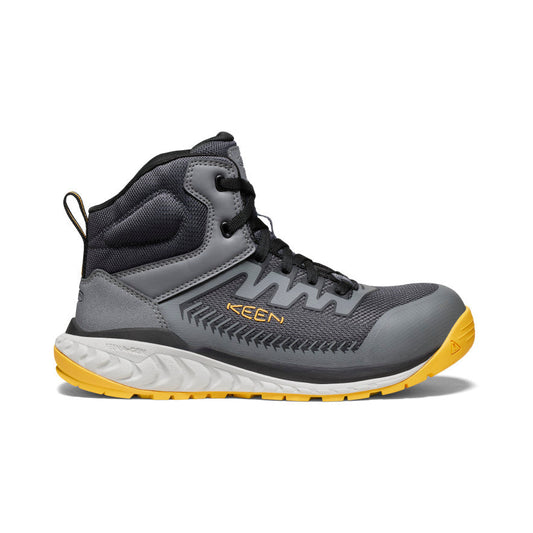 Men's Arvada Mid Work Sneaker (Carbon Toe) Black/Keen Yellow - Keen