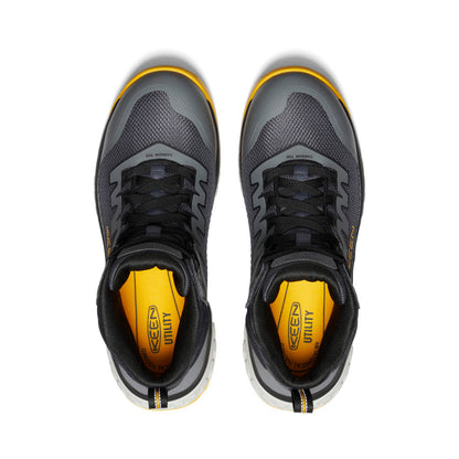 Men's Arvada Mid Work Sneaker (Carbon Toe) Black/Keen Yellow - Keen