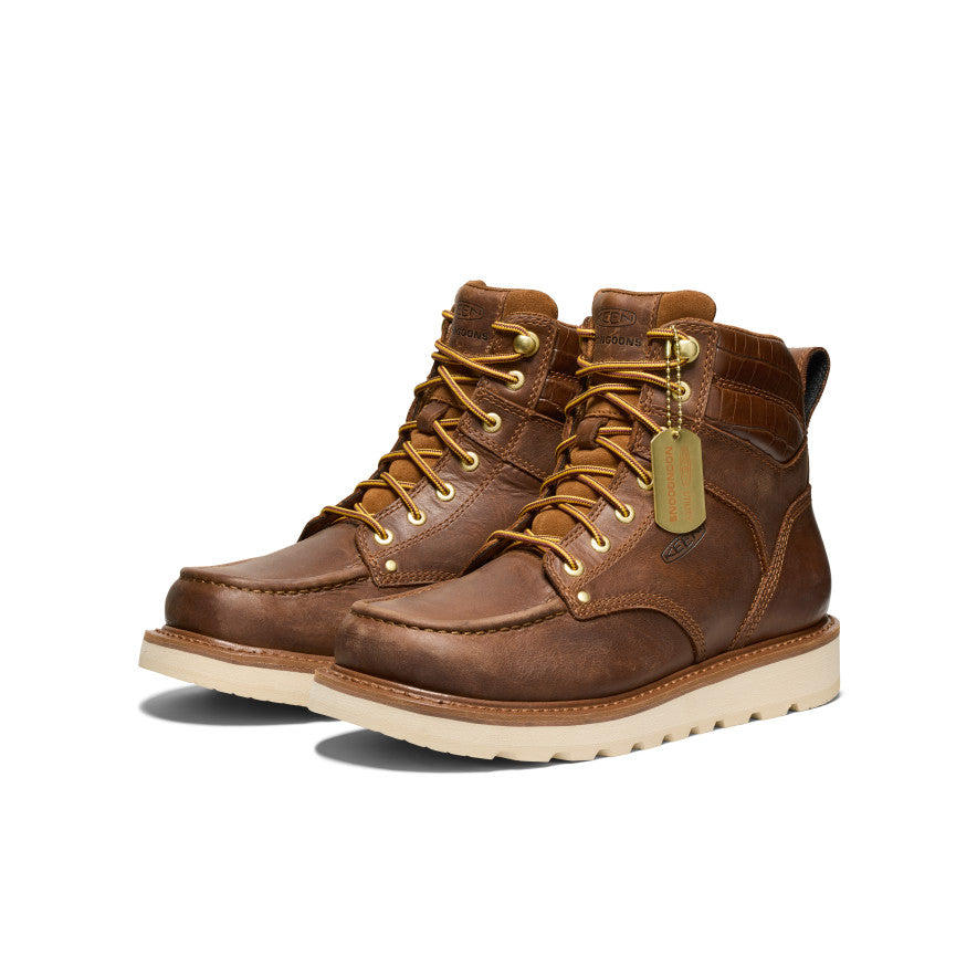 Men's Cincinnati 6" Boot (Soft Toe) x Noon Goons  Leather Brown/Off White - Keen