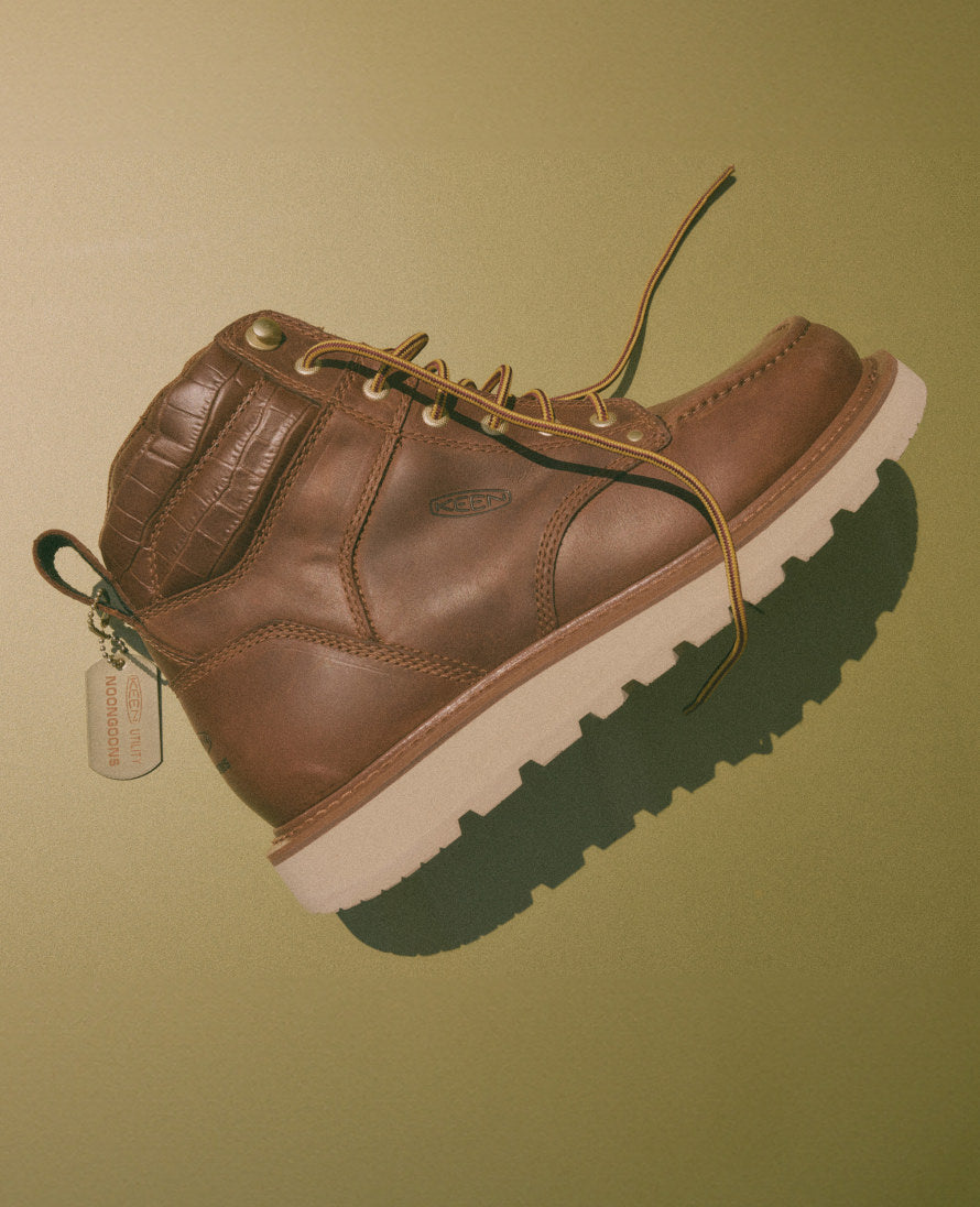 Men's Cincinnati 6" Boot (Soft Toe) x Noon Goons  Leather Brown/Off White - Keen