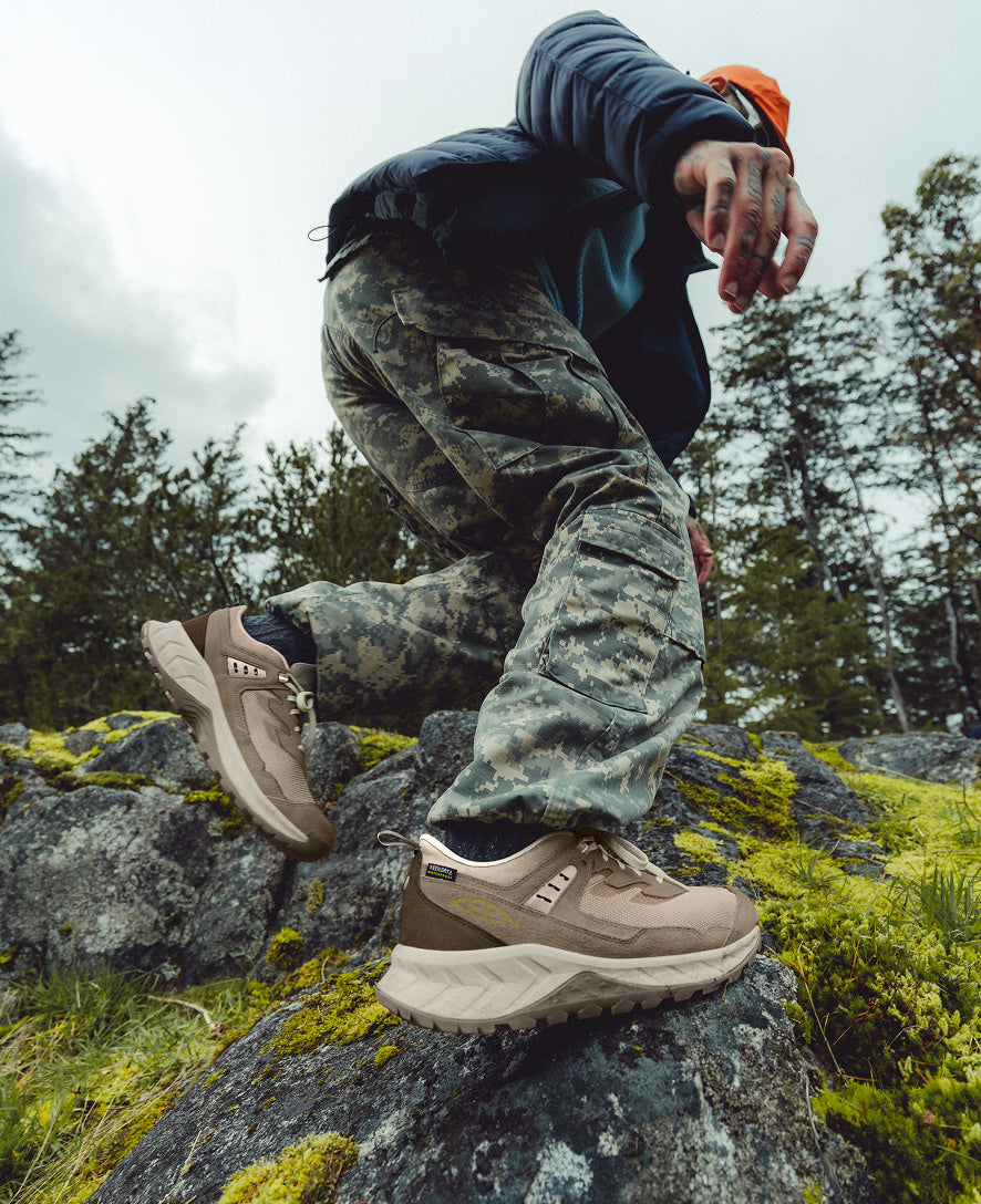 Men's Hightrail Vented Hiking Shoe Brindle/Cream Gold - Keen