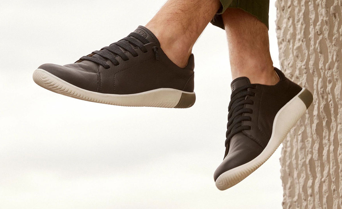Men's KNX Leather Sneaker Black/Star White - Keen