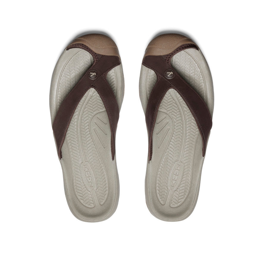 Men's Waimea Leather Flip-Flop Java/Plaza Taupe - Keen