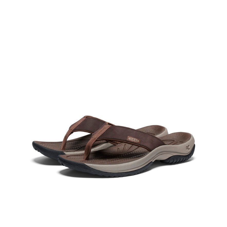 Men's Kona Leather Flip-Flop Java/Dark Earth - Keen