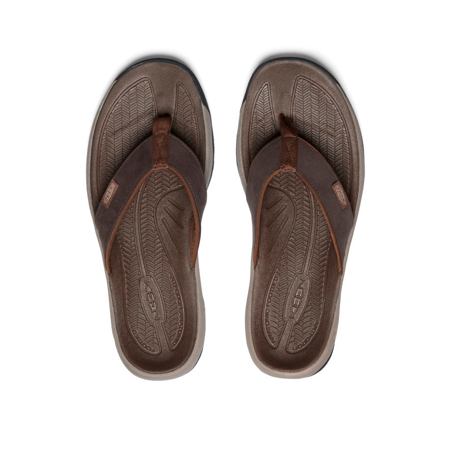 Men's Kona Leather Flip-Flop Java/Dark Earth - Keen