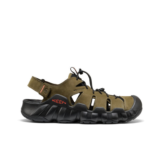 Men's Hyperport Fisherman Leather Sandal Dark Olive/Black - Keen