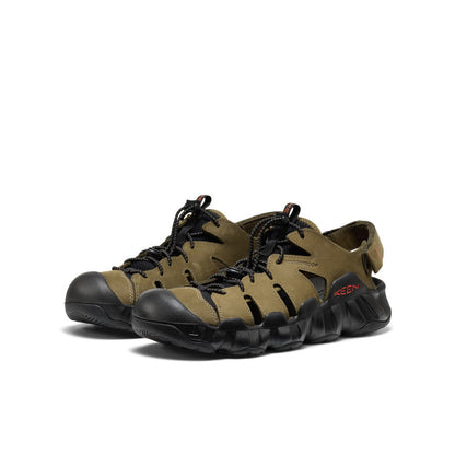 Men's Hyperport Fisherman Leather Sandal Dark Olive/Black - Keen