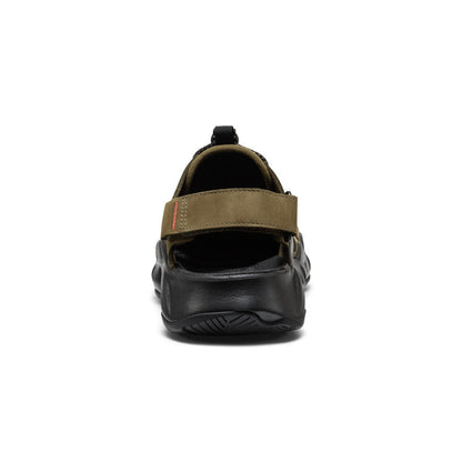 Men's Hyperport Fisherman Leather Sandal Dark Olive/Black - Keen