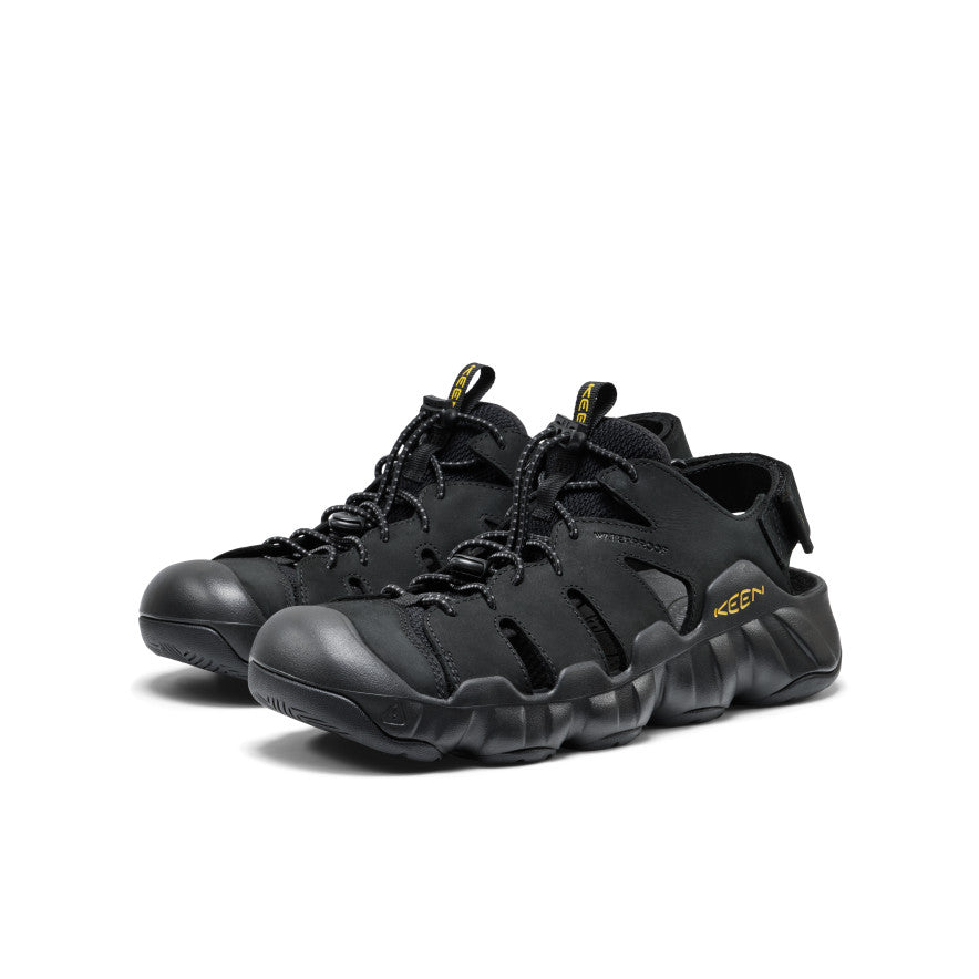 Men's Hyperport Fisherman Leather Sandal Black/Keen Yellow - Keen