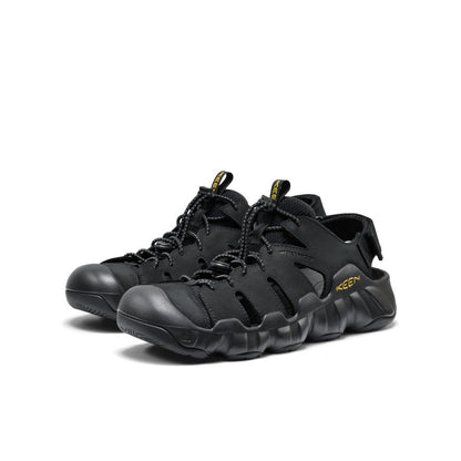 Men's Hyperport Fisherman Leather Sandal Black/Keen Yellow - Keen