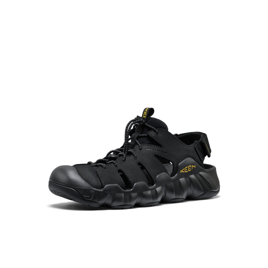 Men's Hyperport Fisherman Leather Sandal Black/Keen Yellow - Keen