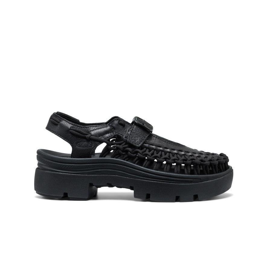 All Gender UNEEK PLT Mary Jane Sneaker Black Smooth Lea - Keen