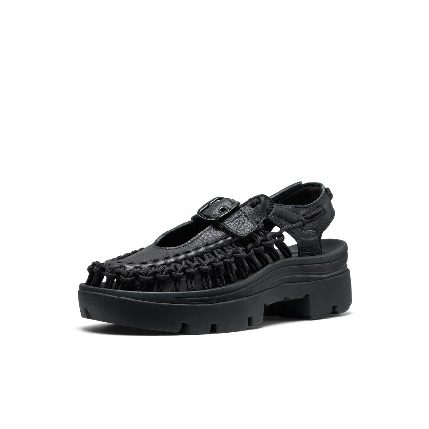 All Gender UNEEK PLT Mary Jane Sneaker Black Smooth Lea - Keen