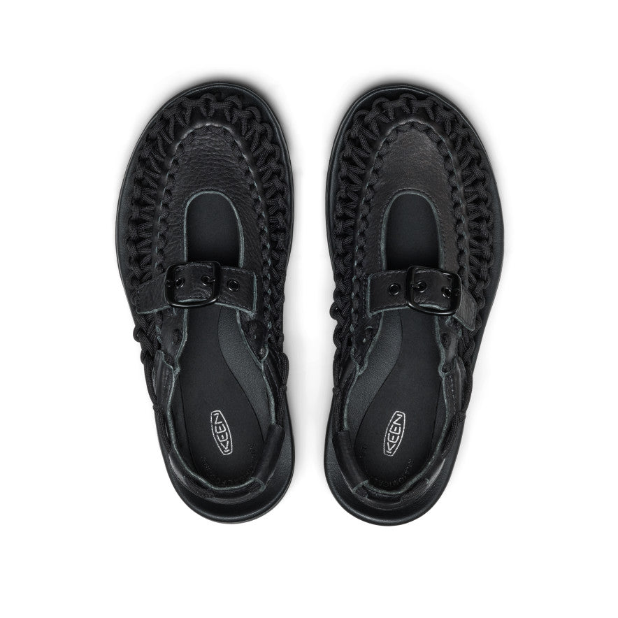 All Gender UNEEK PLT Mary Jane Sneaker Black Smooth Lea - Keen