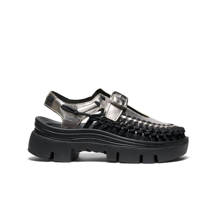 All Gender UNEEK PLT Mary Jane Sneaker Silver/Black - Keen