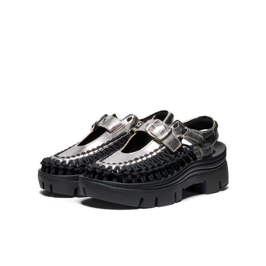All Gender UNEEK PLT Mary Jane Sneaker Silver/Black - Keen