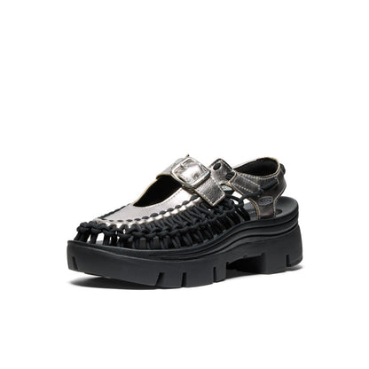 All Gender UNEEK PLT Mary Jane Sneaker Silver/Black - Keen