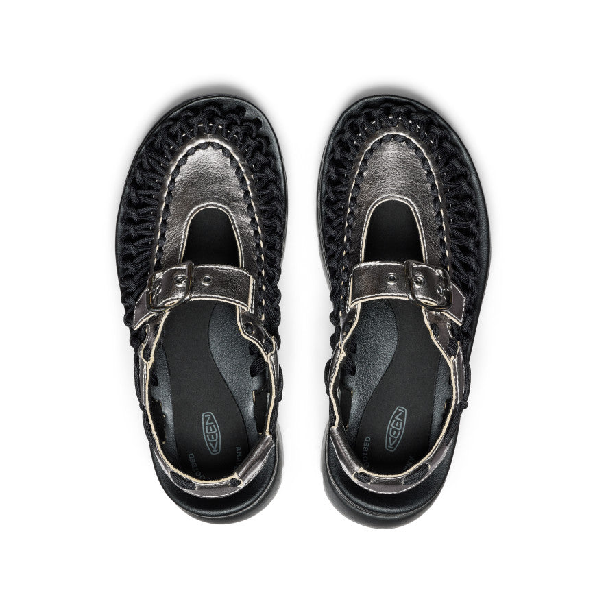 All Gender UNEEK PLT Mary Jane Sneaker Silver/Black - Keen