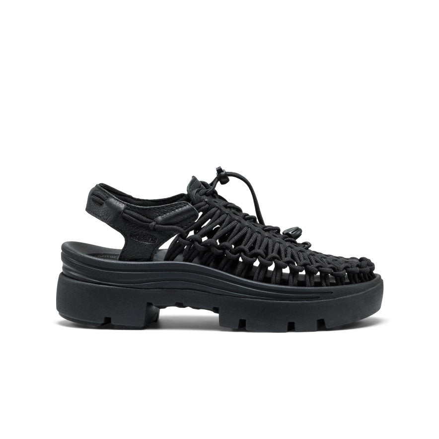 All Gender UNEEK PLT Sneaker Black Smooth Lea - Keen
