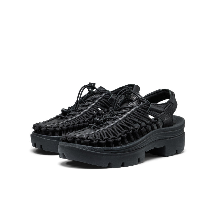 All Gender UNEEK PLT Sneaker Black Smooth Lea - Keen
