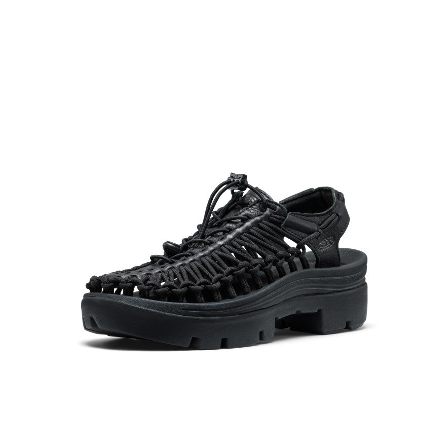 All Gender UNEEK PLT Sneaker Black Smooth Lea - Keen