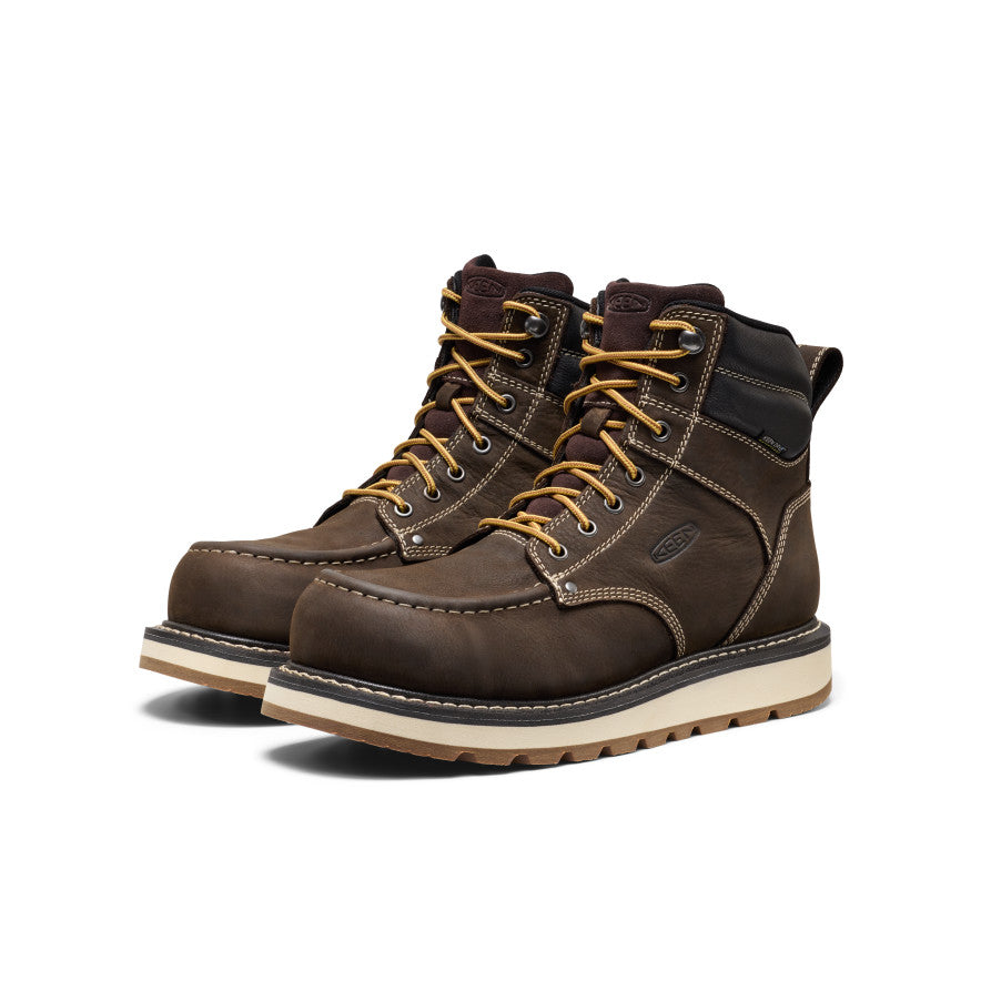 Men's Cincinnati 6" Waterproof Boot (Carbon Toe) Dark Chocolate/Sandshell - Keen