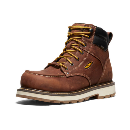 Men's Cincinnati 6" Waterproof 90° Heel Boot (Carbon Toe) Tuscan Red/Sandshell - Keen