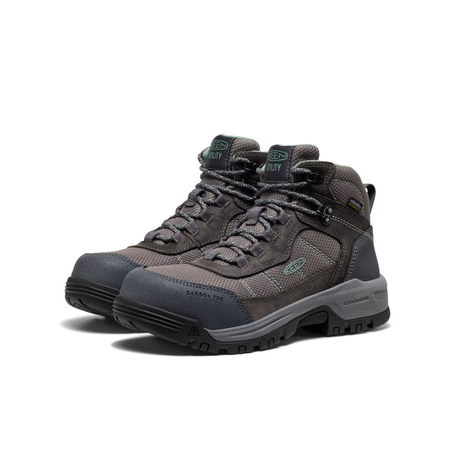 Women's Skokie Waterproof Work Boot (Carbon Toe) Magnet/Black - Keen