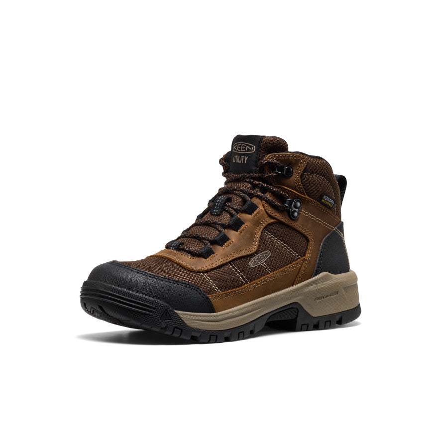 Women's Skokie Waterproof Work Boot (Soft Toe) Bison/Black - Keen