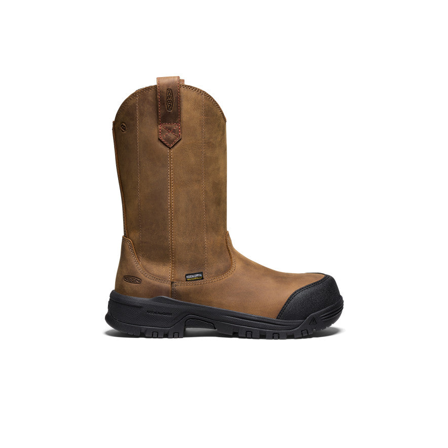 Women's Evanston Pull-On Waterproof Boot (Carbon Toe) Bison/Black - Keen