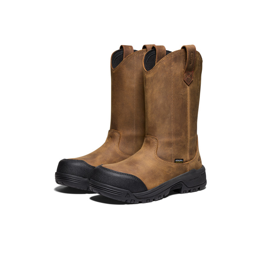 Women's Evanston Pull-On Waterproof Boot (Carbon Toe) Bison/Black - Keen