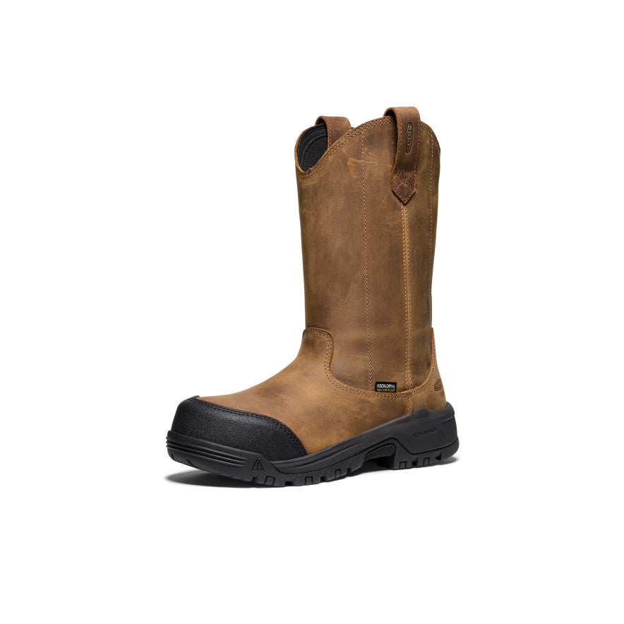 Women's Evanston Pull-On Waterproof Boot (Carbon Toe) Bison/Black - Keen